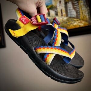 Chaco Sunset Z Cloud 2 Sandals Black Yellow Red Orange 8